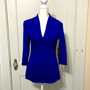 Vince Camaro Royal Blue Form-fitting Blouse